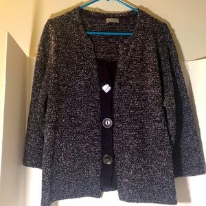 Per Una cardigan xl two tone knit long sleeves buttons purple marks and spencer